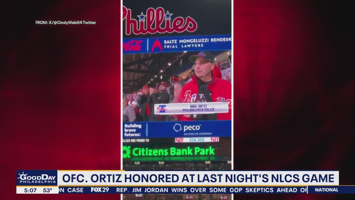 Philadelphia police officer honored at Phillies game